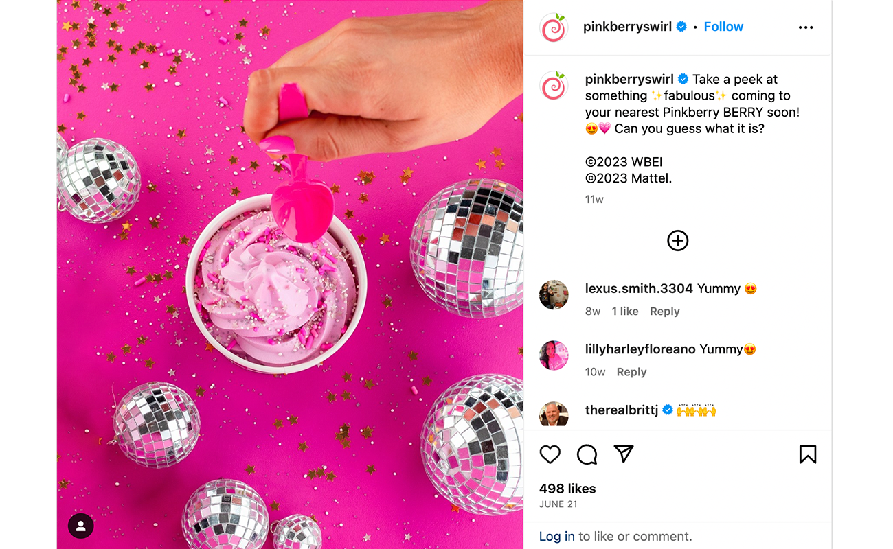 Cold Stone & Pinkberry x Barbie with product placement